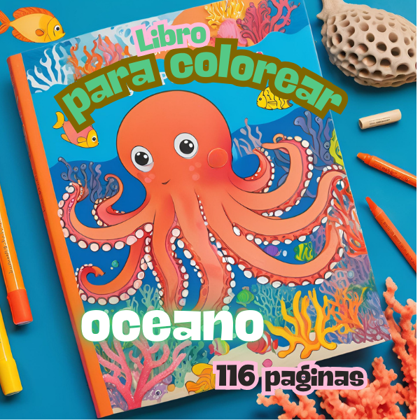 EL OCEANO LIBRO PARA COLOREAR: ¡Tantísimos animales y escenarios divertidos entre los más amados, con imágenes fáciles de colorear para niños de todas las edades. Animales acuáticos, ... ¡Una experiencia creativa maravillosa!