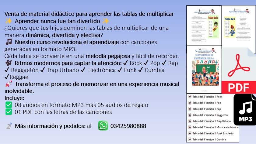 Aprende las tablas de multiplicar con cantando