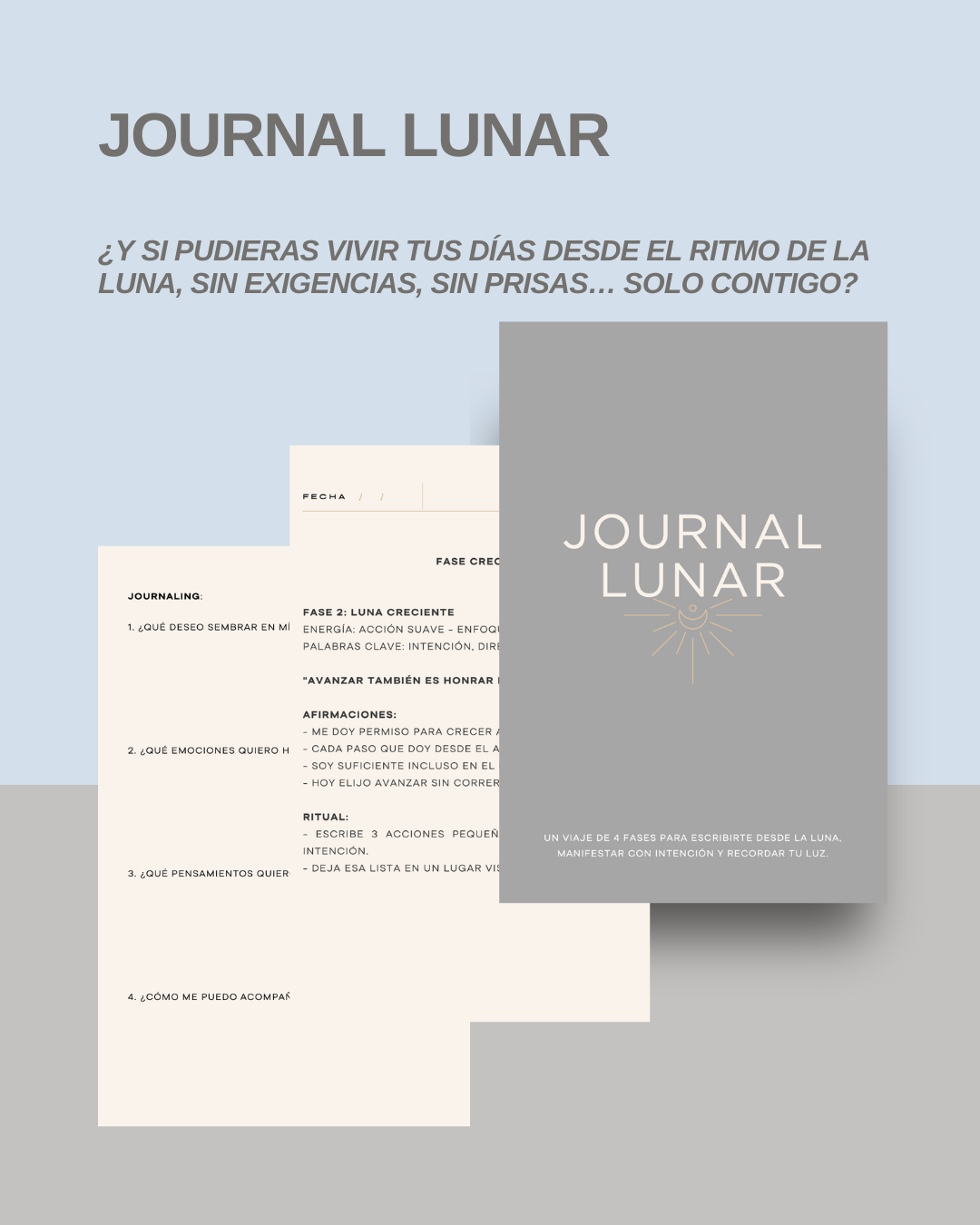 Journal Lunar – Un viaje de 4 fases para escribirte desde la luna y reconectar con tu esencia.