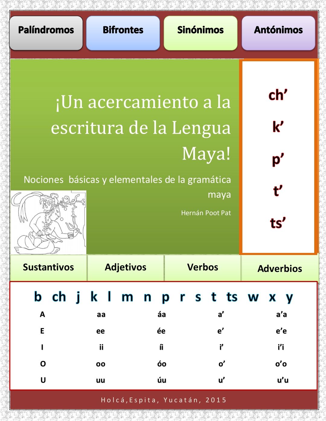 ¡Un acercamiento a la escritura de la Lengua Maya! Nociones básicas y elementales de la gramática maya.