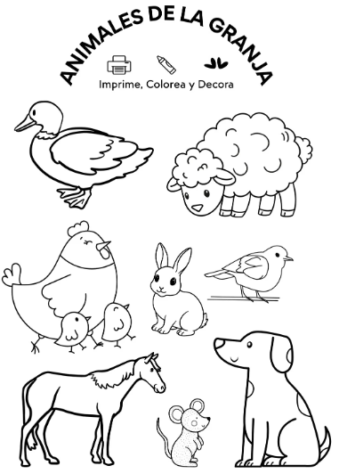 ANIMALES DE GRANJA PARA COLOREAR