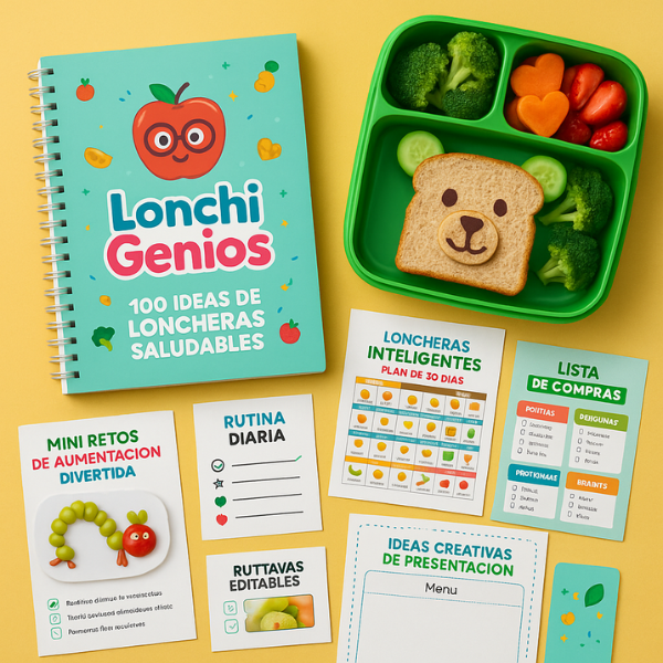 LonchiGenio: Kit de 100 Recetas de Loncheras Saludables para tus niños +BONOS