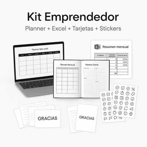 Planner + Excel + Herramientas - Kit de organización para Emprendedores