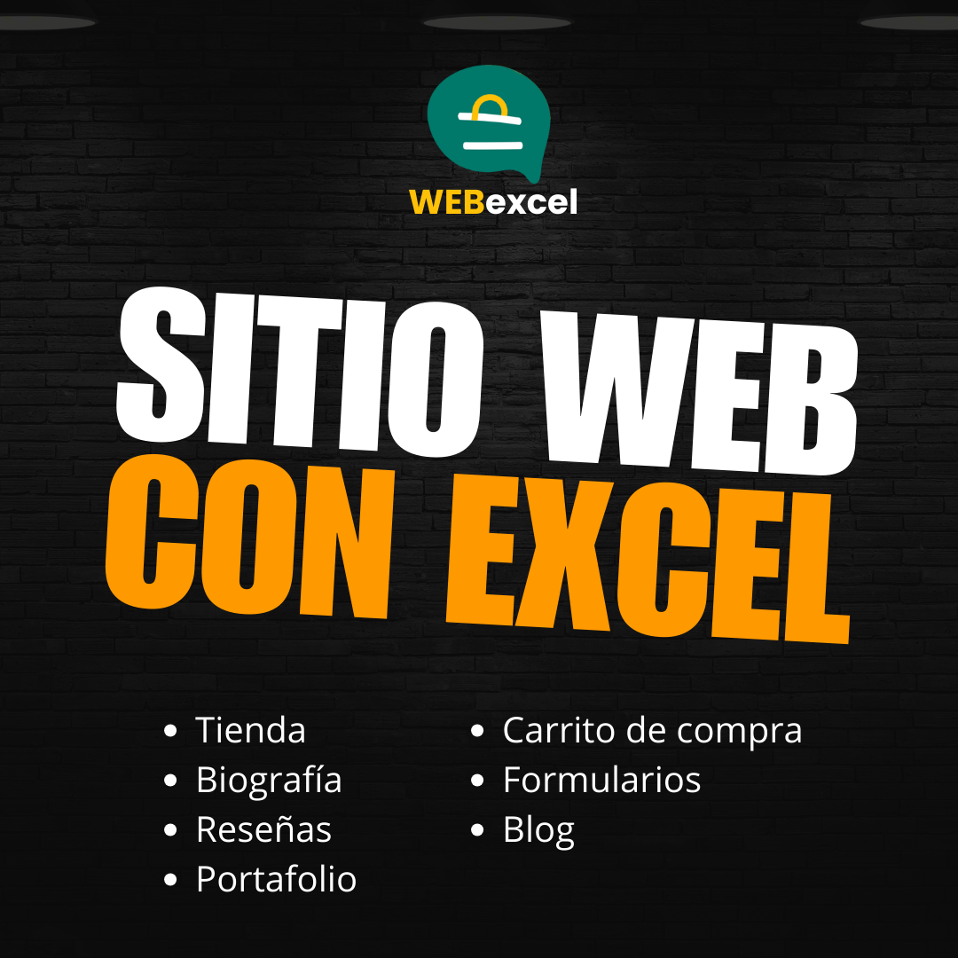 Tu sitio web profesional conectado a Excel - Membresía con licencia para un dominio.
