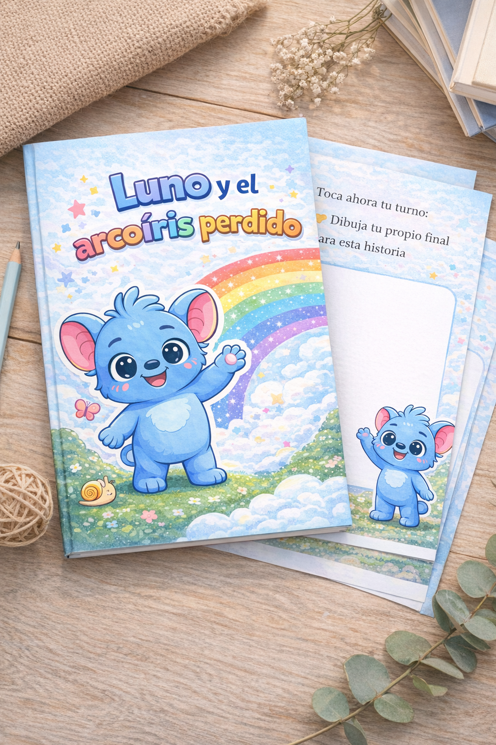 Luno y el Arcoíris Perdido – Cuento infantil imprimible