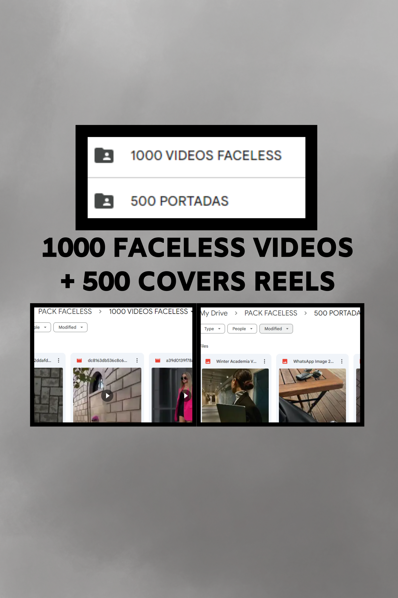 1000 FACELESS VIDEOS + 500 COVERS REELS