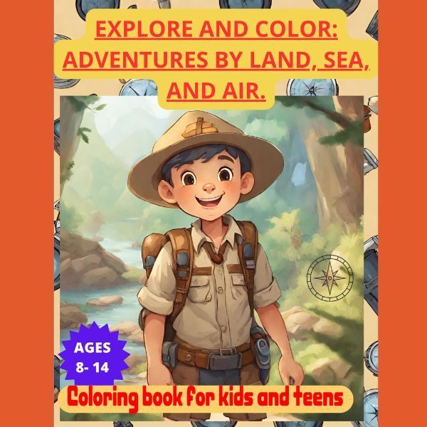Explore and Color Adventures by Land, Sea and Air.