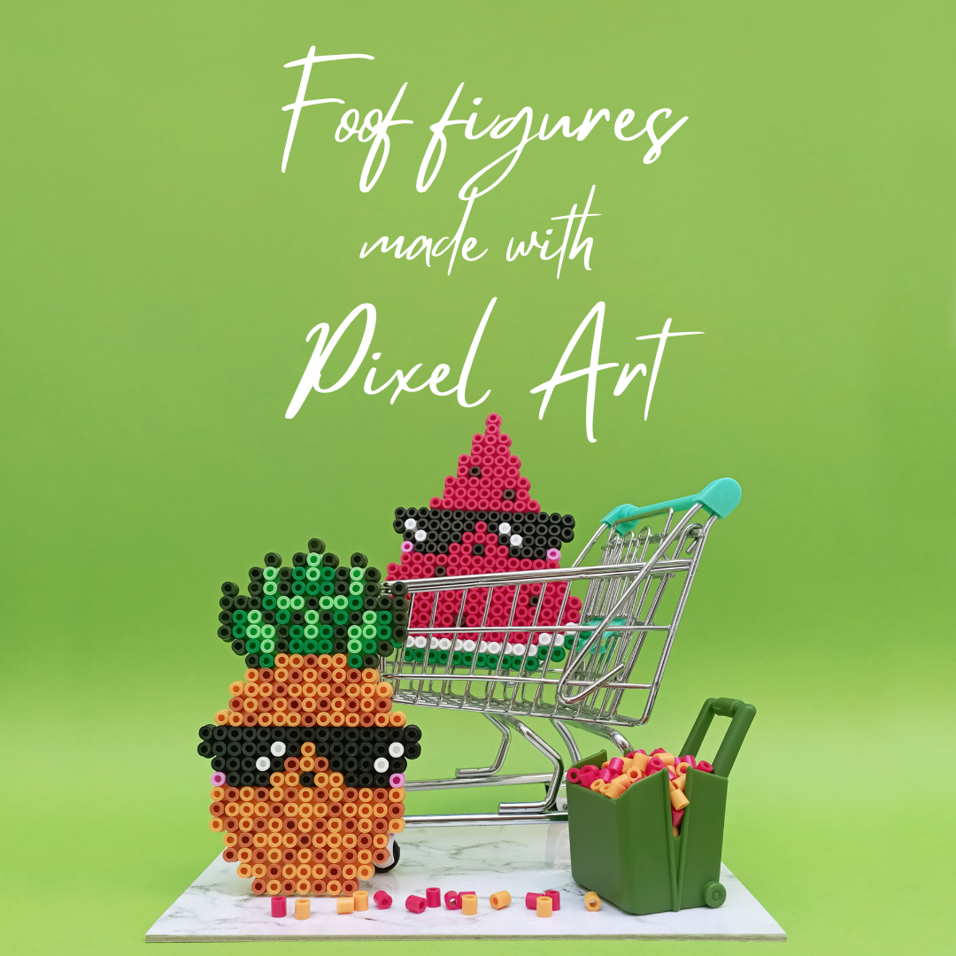 Food figures made with Pixel Art