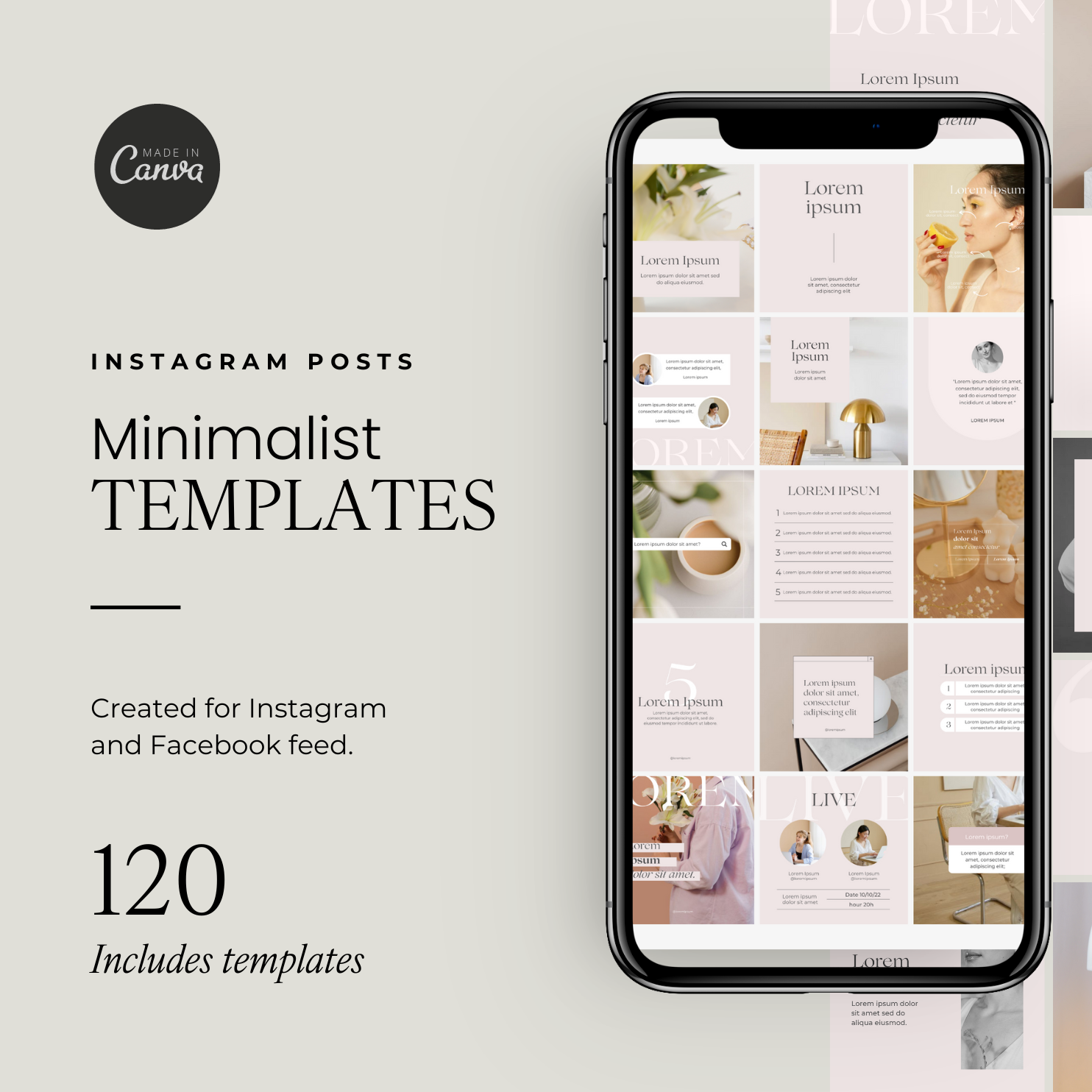 Canva Instagram Templates, 120 Unique Templates Instagram Post