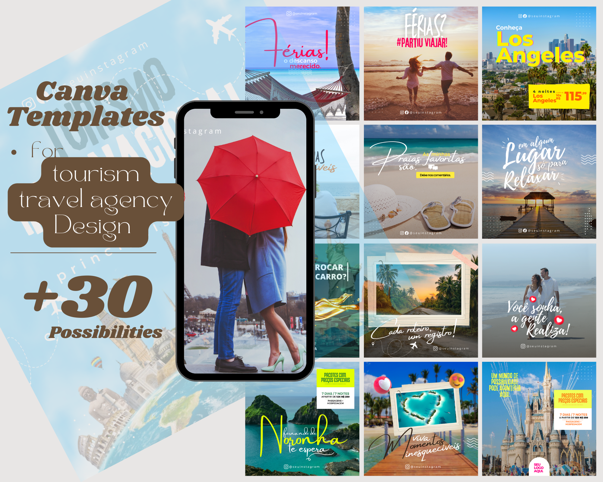 Canva Template tourism travel agency +30 possibilities