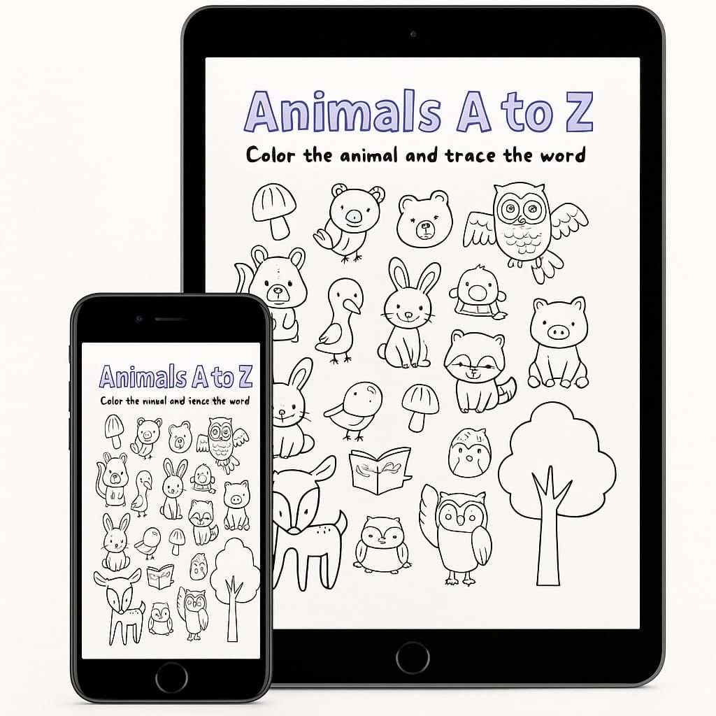 Wild Animals Positive Affirmations Coloring Book