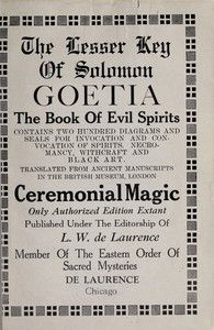 The lesser Key of Solomon, Goetia, the book of evil spirits