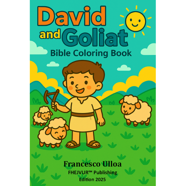 David and Goliath – Bible Coloring Book (19 Pages) | Story + Christian Values for Kids / Digital delivery