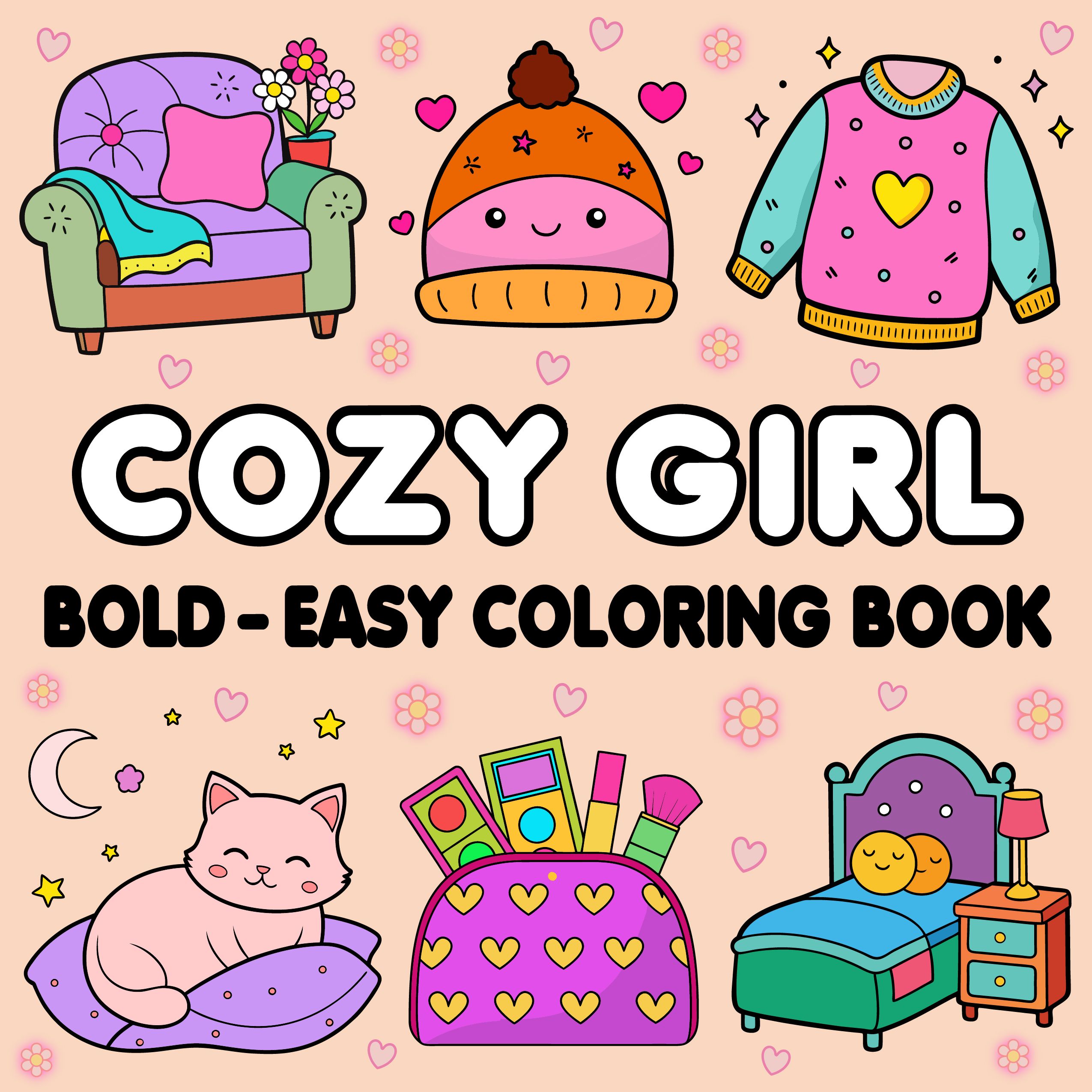 Bold and Easy Cozy Girl Coloring Pages