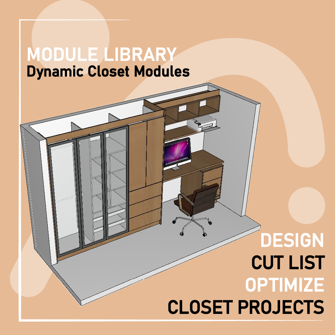 Library of Dynamic Archicad Modules, Design and Automatically Break Down Closets.