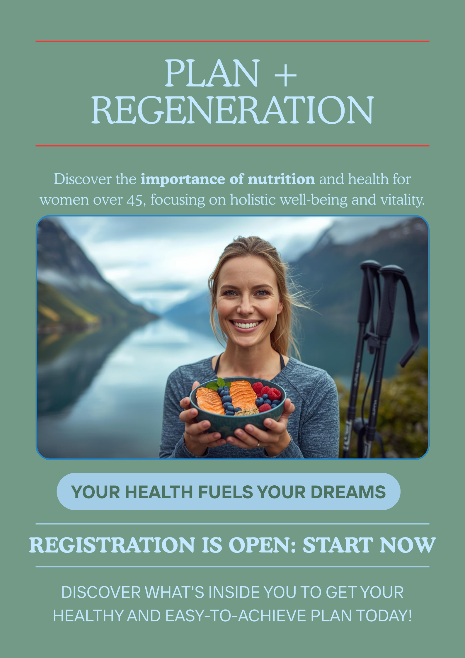 Plan + Regeneration with nutrition and health for women over 45 years old