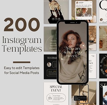 +200 Editable Instagram Templates