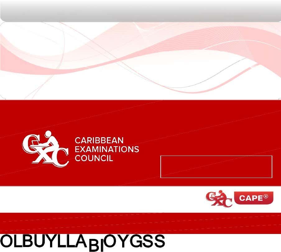 CAPE Biology Syllabus