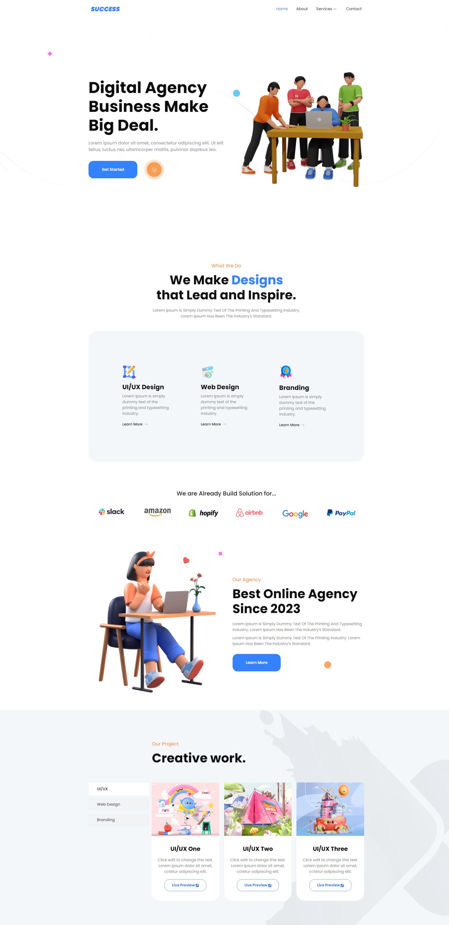 Success - Creative Agency Elementor Template