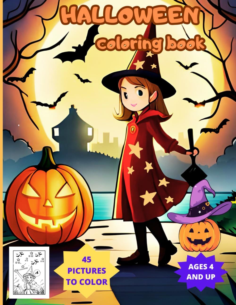 HALLOWEEN COLORING BOOK FOR KIDS AGES 4 -8