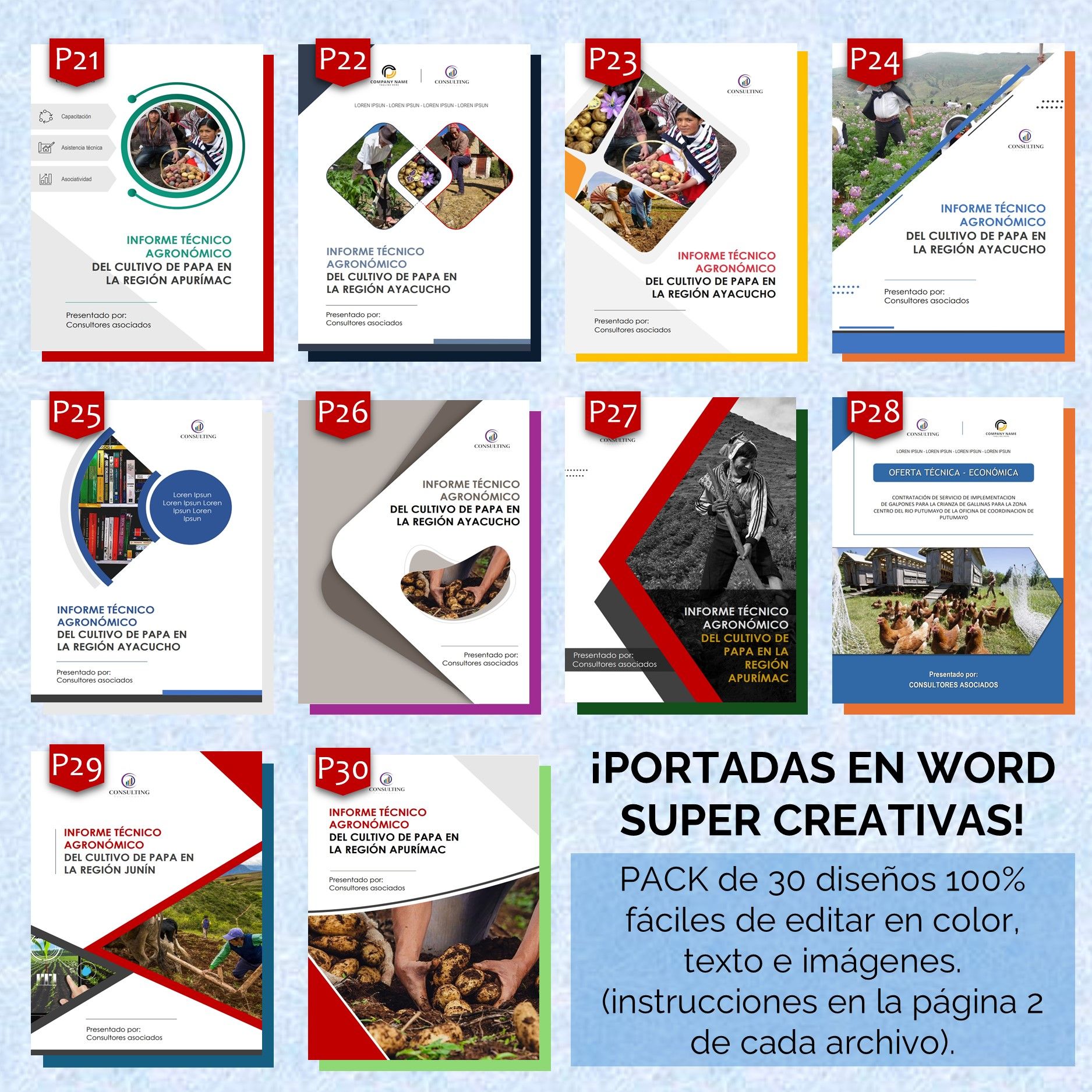 Editable WORD Covers / Portadas editables en WORD