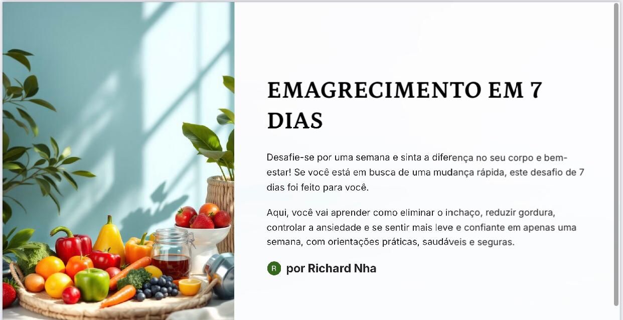 Plano de Emagrecimento em 7 Dias: Receitas Naturais para Resultados Rápidos