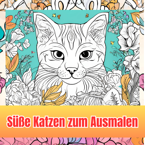 Süße Katzen zum Ausmalen