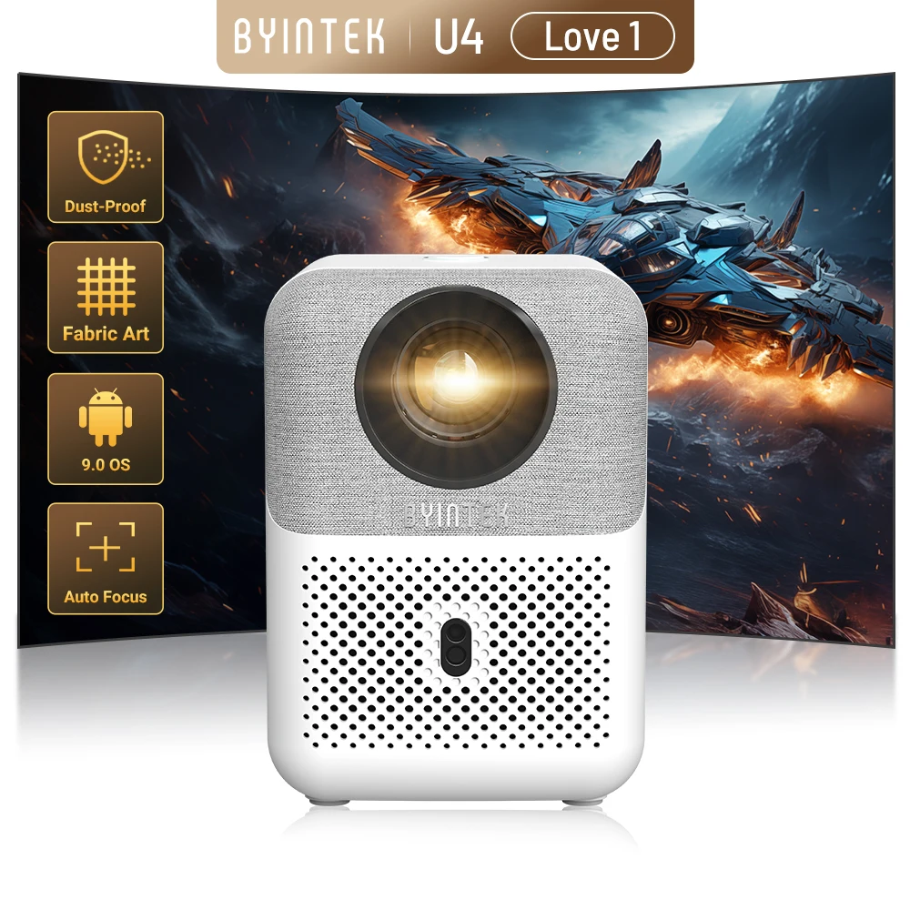 BYINTEK U4 LOVE 1 Projector 4K Smart 1080P Mini Home Theater Video Android WIFI for Smartphone Cinema