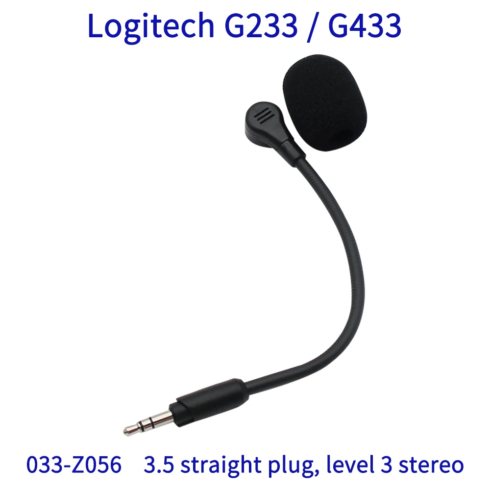 Replacement Game Mic Boom for Logitech G433 G233 GPro GPROX Gaming Headset Mic 3.5mm 3-pole Stereo Microphone