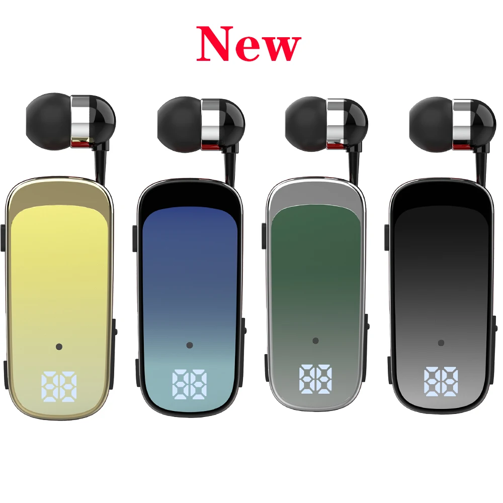 Headphones Ears In Lotus With Wire Bluetooth Headset With Wire Retractable Business Music 20h Vibration Reminder Connect 2 Phone
