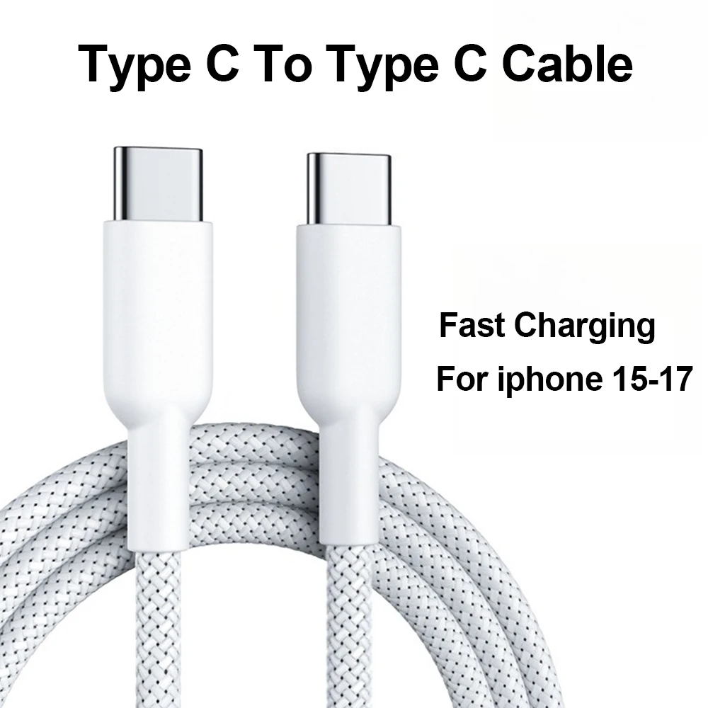 PD 60W USB C To C Cable Type c Fast Charging Mobile Phone Data Cable for IPhone 15 16 17 Pro Max Samsung OPPO Xiaomi Redmi Ipad