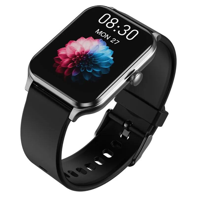 Wireless Bluetooth Black Smart Watch Men Women Smartwatches Compatible for iPhone Samsung Honor Xiaomi OnePlus etc. Phone.