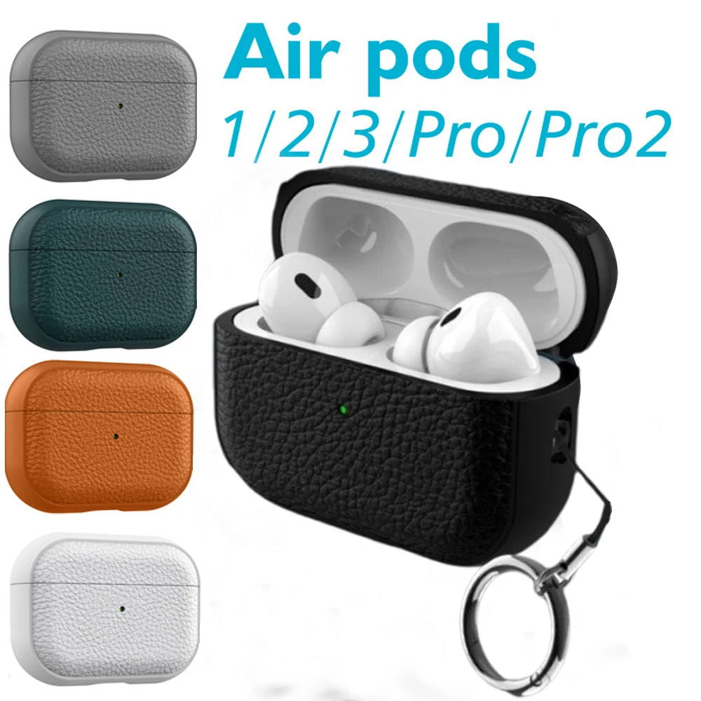 Protective Case for Apple Airpods 4 3 AirPods Pro 1 2 Wireless Earphone Case Leather Texture Case for Air Pods Pro Headphone Bag