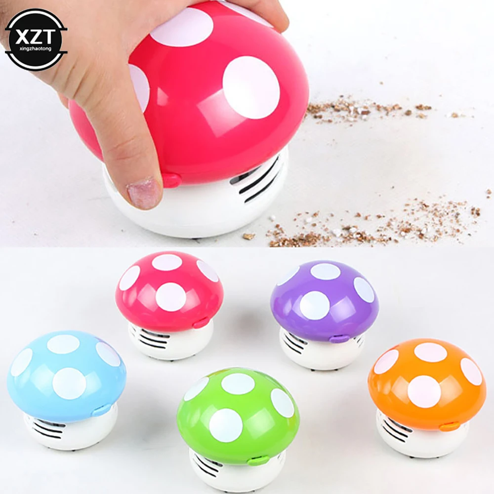 Mini Desktop Vacuum Cleaner 6 Colors Cute Small Mushroom Corner Desk Table Dust Vacuum Cleaner For Car Home Computer New Sweeper