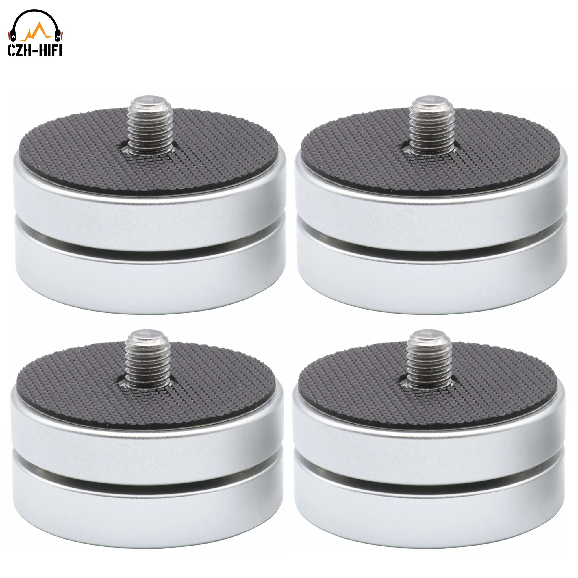 4pcs 45mm Aluminum Magnesium Alloy Isolation Stand Base Spike Cone Feet Pad Mat for Speaker Amplifier DAC Turntable Recorder