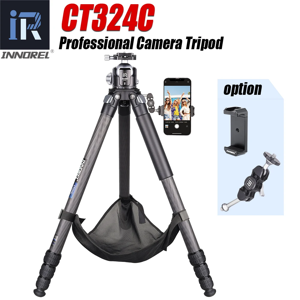 INNOREL CT324C Professional Heavy Duty Travel Camera Tripod with Stone Bag for Canon Sony Nikon DSLR Camcorder,Max Load 25kg
