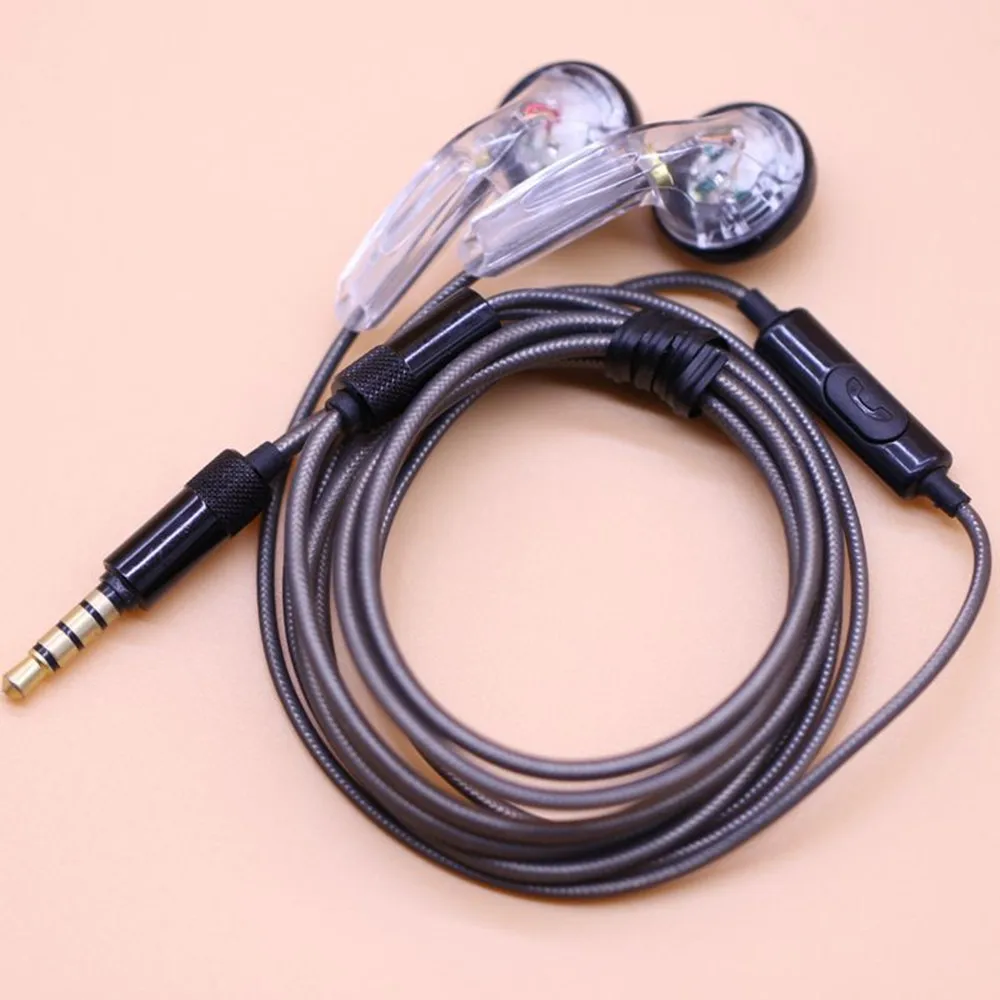 FENGRU KGIS KG01 DIY MX500 In-ear Flat Head Plug DIY Earphone HiFi Bass Earbuds DJ Earbuds Heavy Bass Sound Quality With Mic
