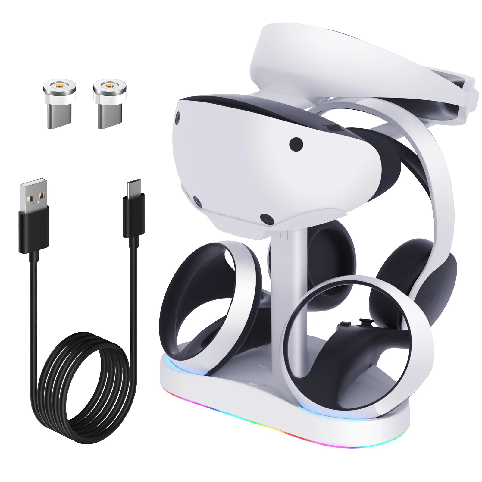 Controller Charging Dock for PS5 VR2 Charging Station with VR Headset Holder Display Stand PS VR2 Controller Charger for PSVR2