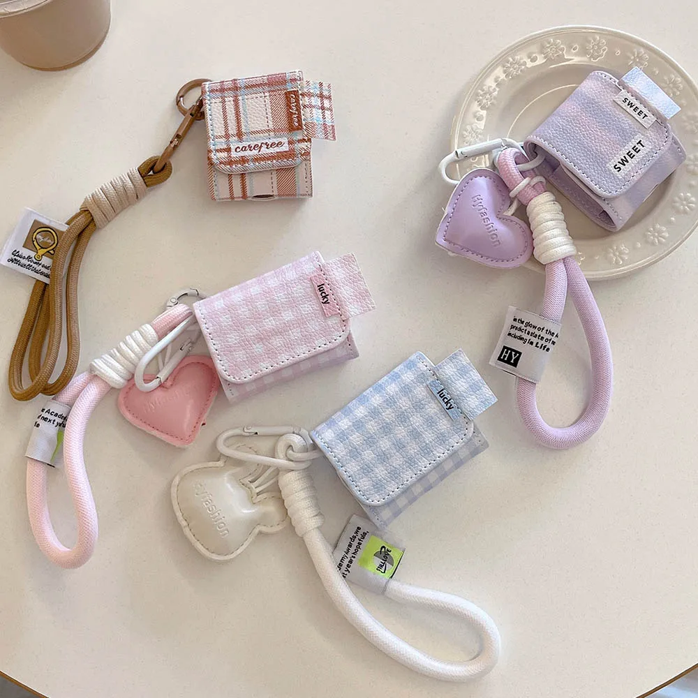 Lattice Leather Case For AirPods 4 2024 Earphone Case For Apple AirPods 1 2 3rd 4th Generation Pro 2nd Cover Lanyard Headset Bag