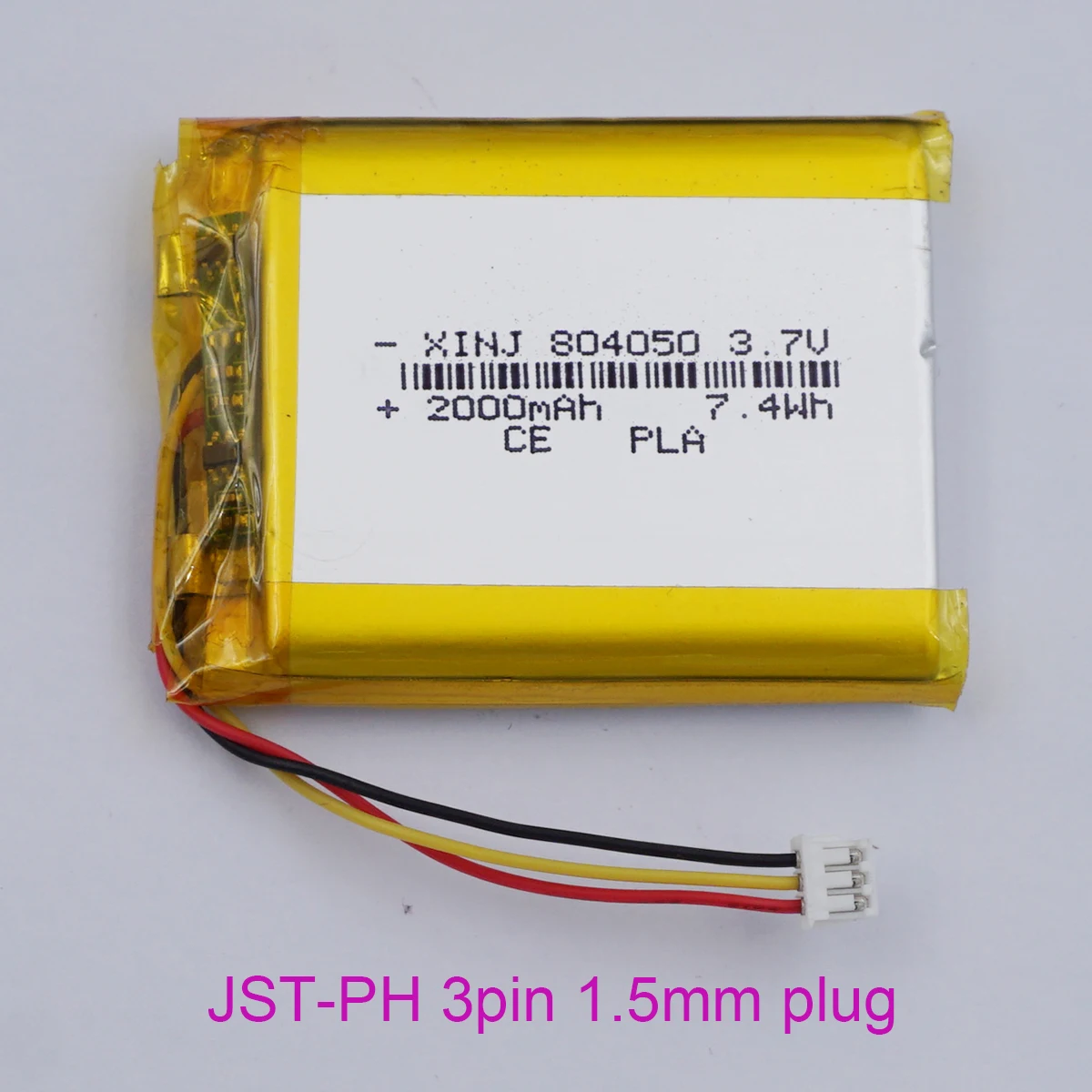 3.7V 2000mAh 7.4Wh 804050 NTC Thermistor Replacement Rechargeable Li Battery JST 3Pin 1.5mm Plug For GPS Car Camera Tablet PC