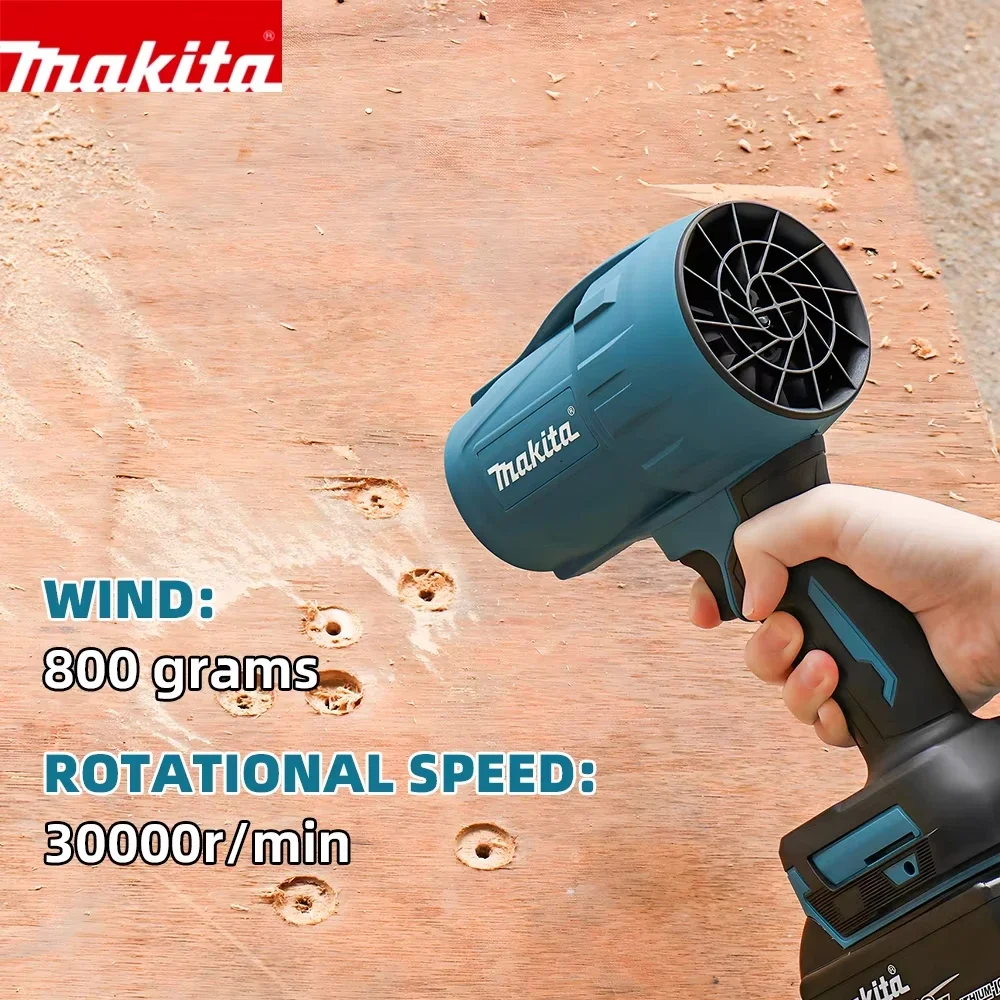 Makita Cordless Electric Air Blower 18V Li-ion 30000r/min Rotational Speed 800g Wind Power for Dust Cleaning Garden/Workshop