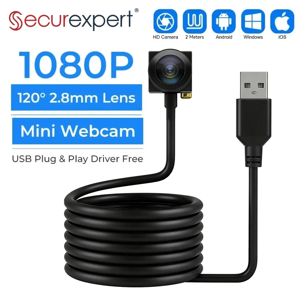 1080P Full HD Mini USB Video Camera Wide Angle USB CCTV Camera With 2.8/3.7mm Lens Plug and Play Web Camera For Laptop PC Webcam
