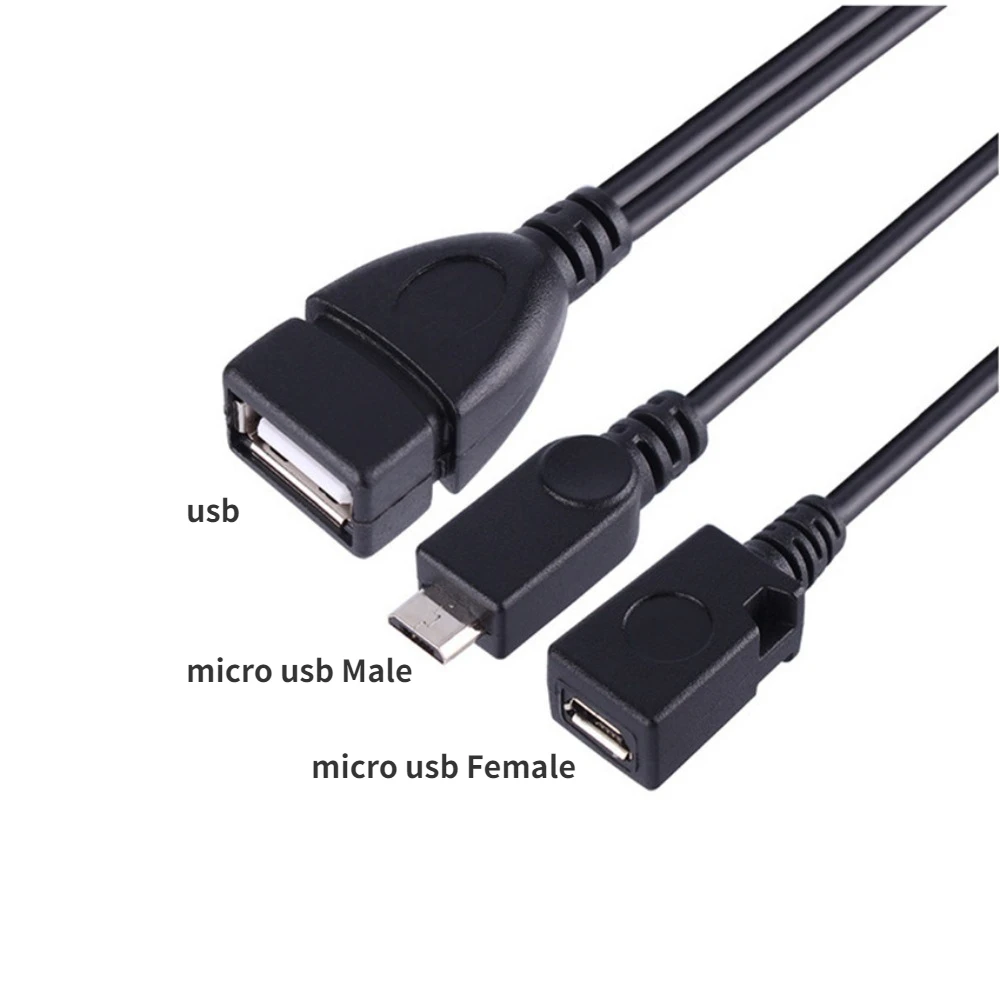 3in1 Micro USB Port Terminal Spliter Otg Cable for Fire T-v3 or 2nd Gen Fire Stick PC Hardware Cables Adapter Converter Extender
