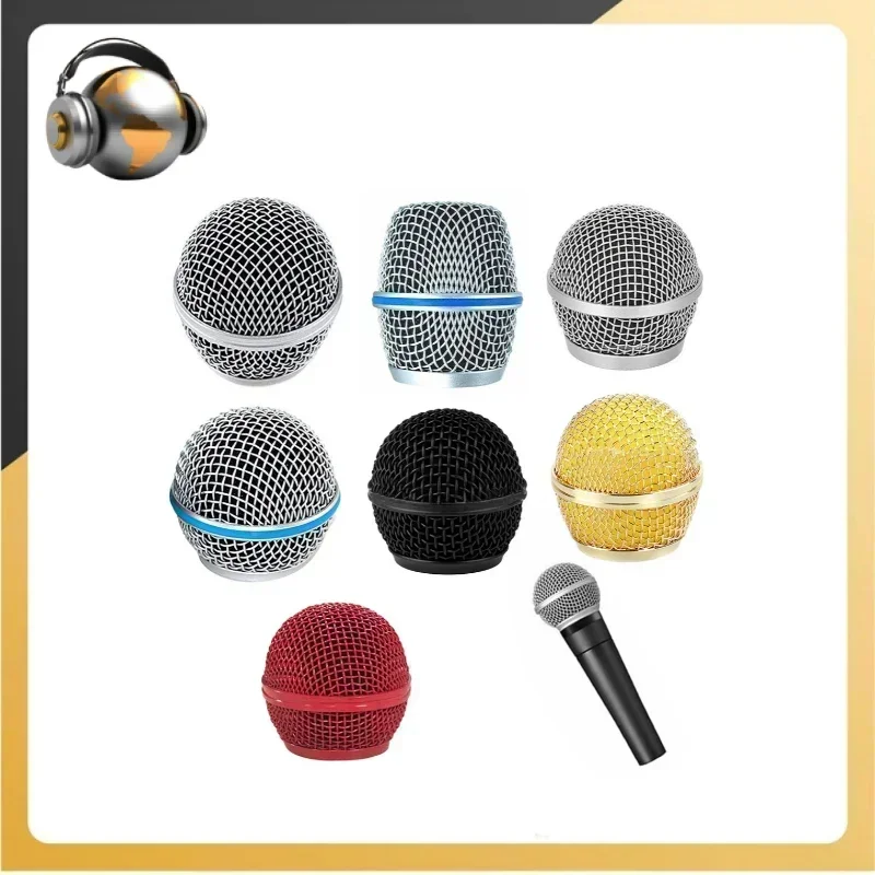 Replacement Microphone Head Steel Grille Ball Cover For SM-58 Handheld MIC Grill Mesh Head For Shure Beta 58A 87A PG58 Header