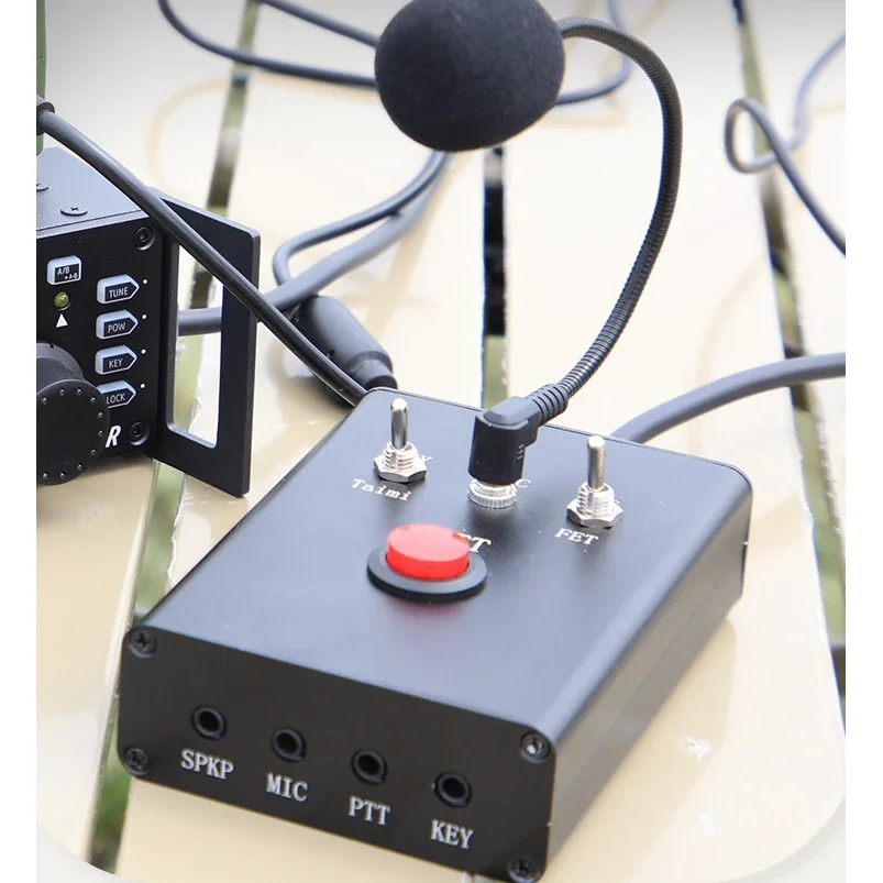Multi Function Microphone DIH-1For Yaesu and Xiegu Shortwave Radio CW Key  PTT Support External Speaker/Headphone