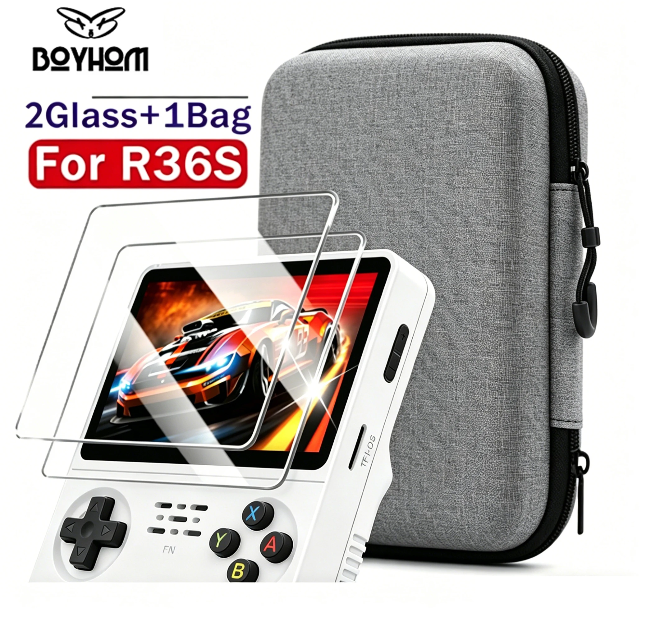 BOYHOM Official R36S Tempered Glass Screen Protector 9H Hardness HD Clear Protective Film for 3.5