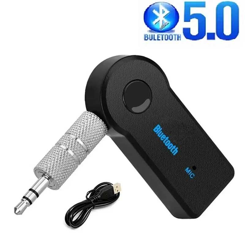 Car Bluetooth Receiver 5.0 Car Music Receiver 3.5mm Wireless Bluetooth Adapter Audio Converter Mobile Phone Hands-Free Stereo