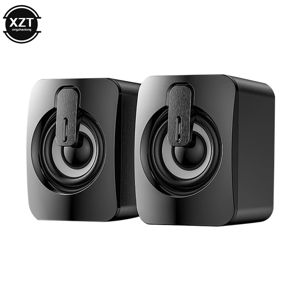2PCS Sound PC Computer Speakers Sound Box For PC HIFI Stereo Microphone USB Wired with LED Light For Desktop Computer
