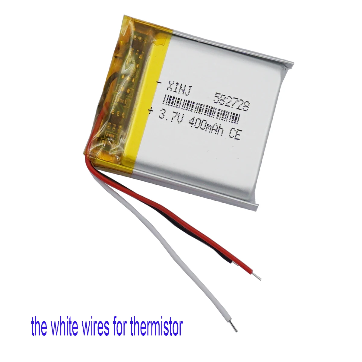 3.7V 400mAh 1.48Wh Rechargeable Lipo Replacement Battery Thermistor 3 Wires 582728 For Bluetooth Speaker LED Light Car Camera