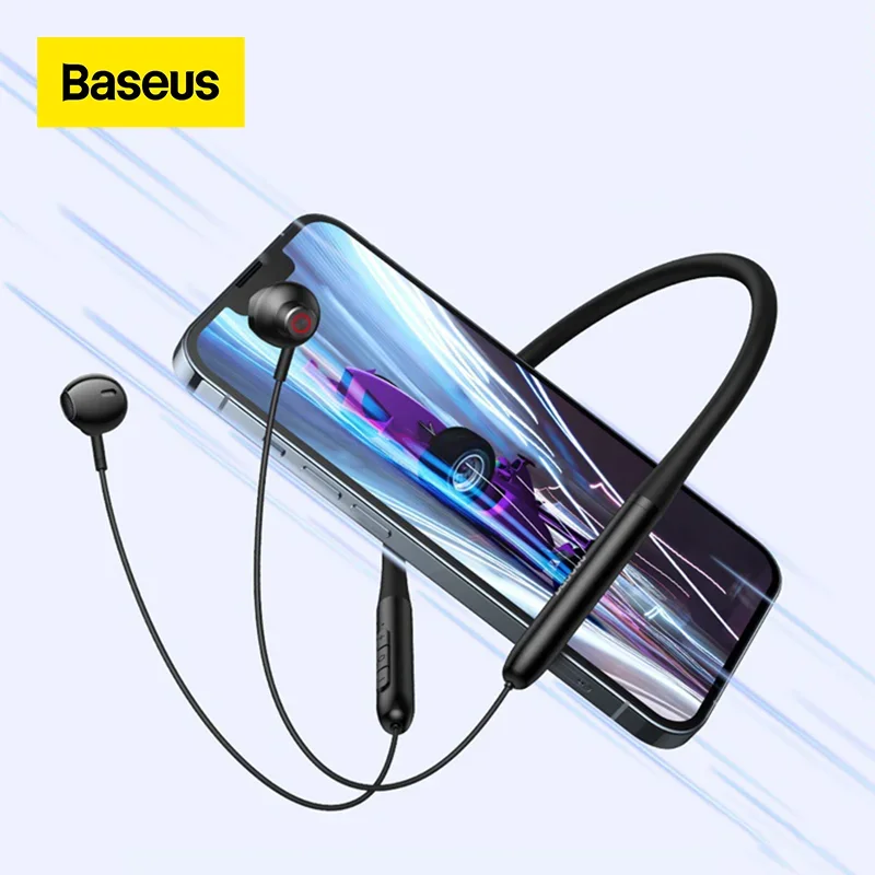 Baseus P1 Headphones Wireless Bluetooth 5.2 Earphones Magnetic Neckband Half In-ear Earbuds Sports Waterproof Gaming Headset Pro